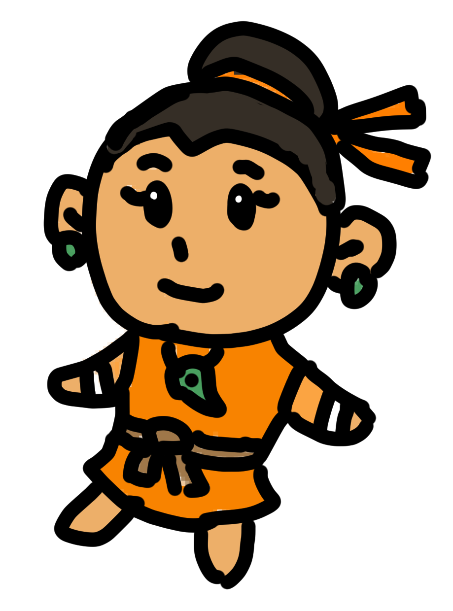 縄文人の女の子のイラスト